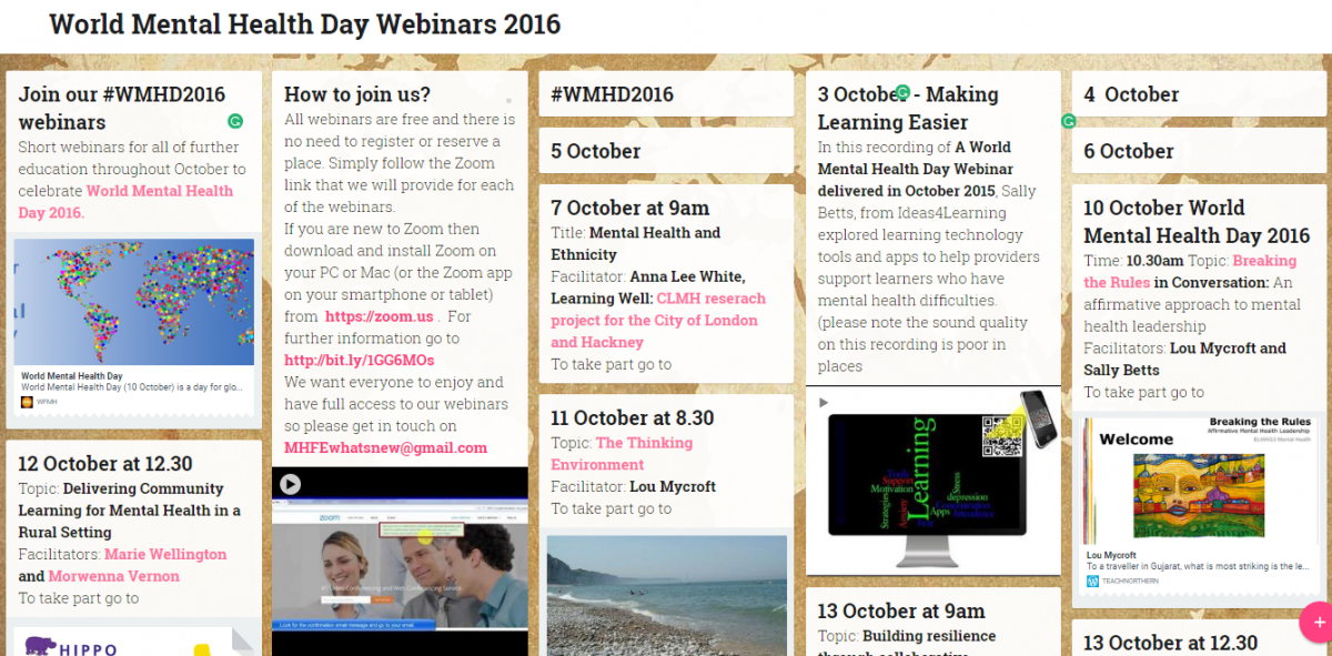 World Mental Health Day 2016 Webinars Padlet World Mental Health Day 2016 Webinars Padlet Image